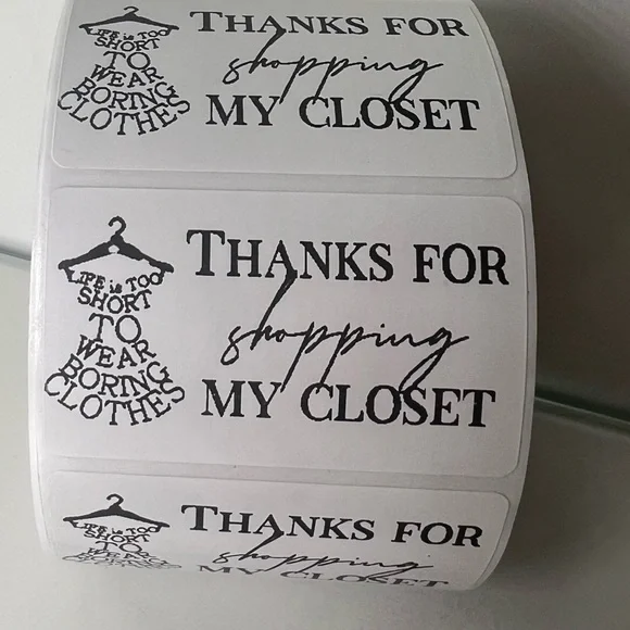 100 Thank You for shopping my closet 2in roll | Packaging Supplies | NWT - Picture 10 of 14